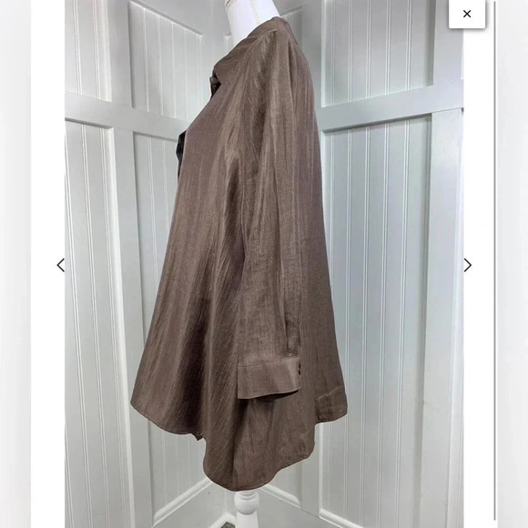 IC by Connie K bronze embellished tunic long sleeves evening holiday Size M - Picture 2 of 7